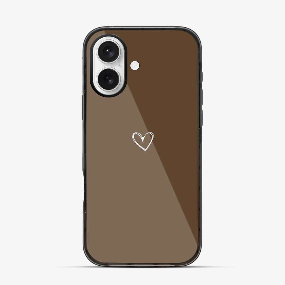 Brown Heart iPhone 16 Case