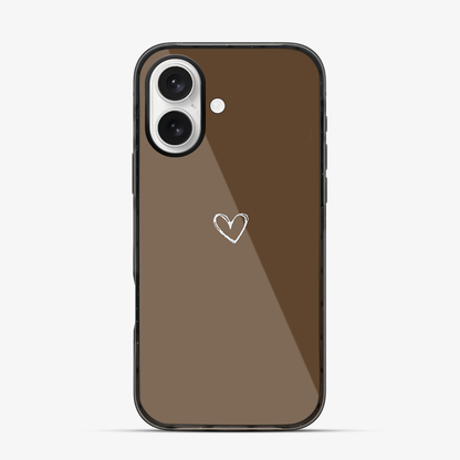 Brown Heart iPhone 16 Case