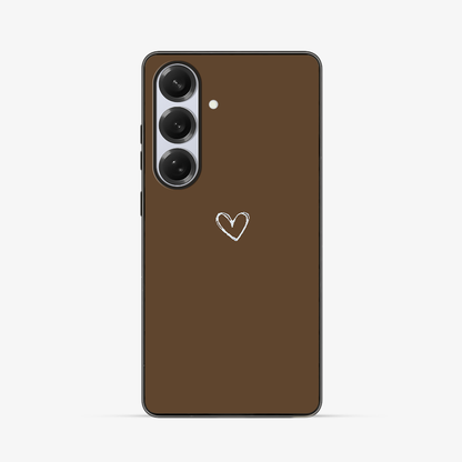 Brown Heart Samsung Phone Case Clear Silicone Case