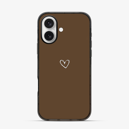 Brown Heart iPhone 16 Case