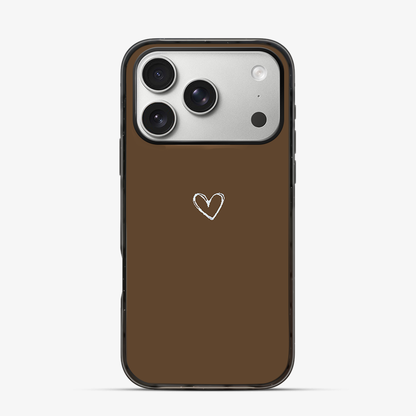 Brown Heart iPhone 17 Pro Case