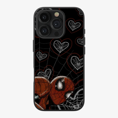 Spiderman Web-Heart Phone Case Clear Silicone Case