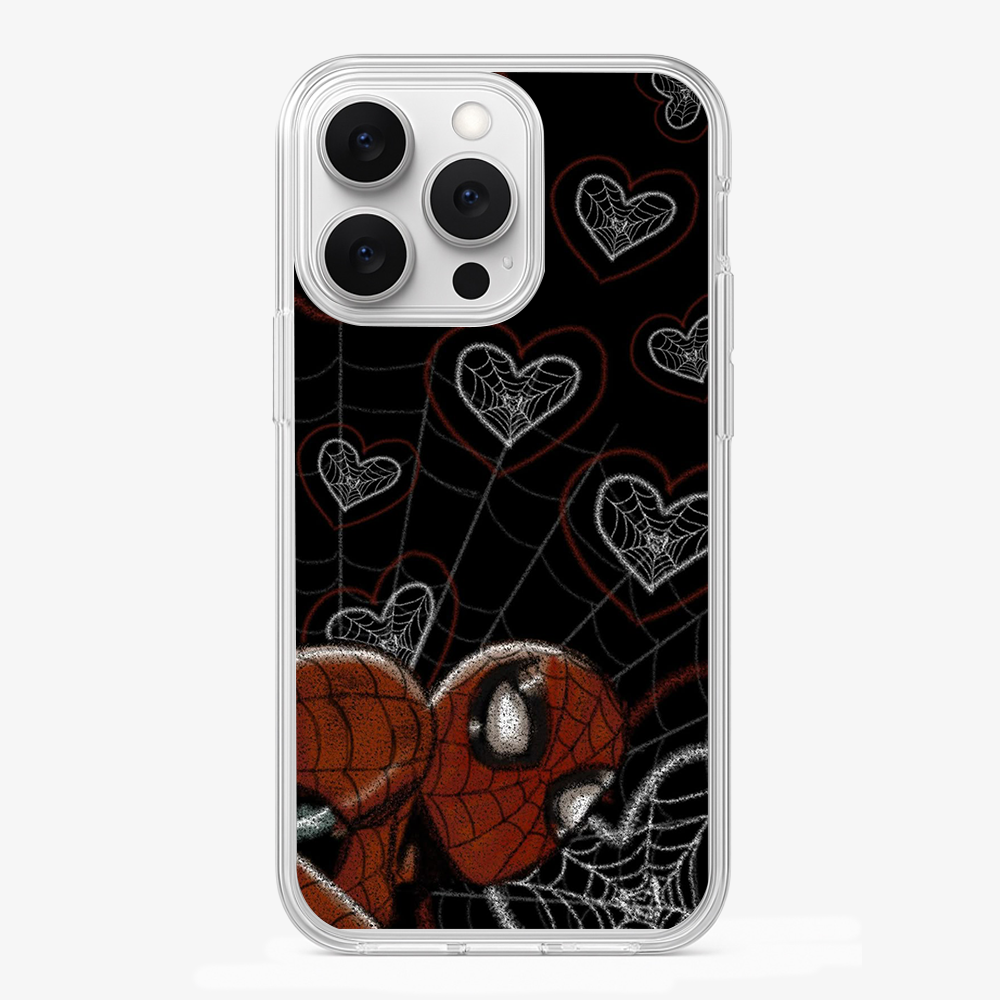 Spiderman Web-Heart Phone Case Glass Case