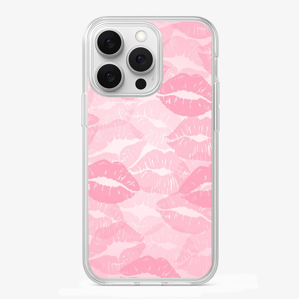 Pink Lips Pattern Phone Case | Two Glass Case