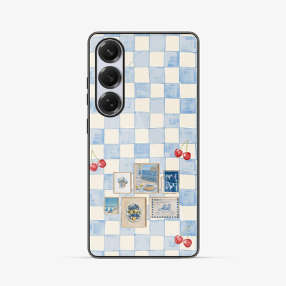 Sea Side Checker Samsung Phone Case Glass Case