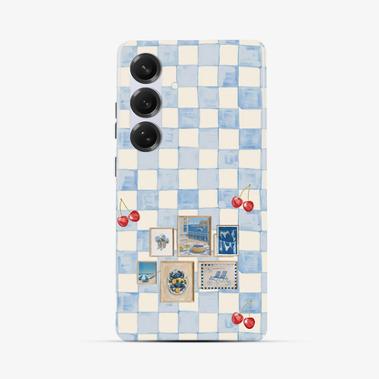 Sea Side Checker Samsung Phone Case Tough Double Layer