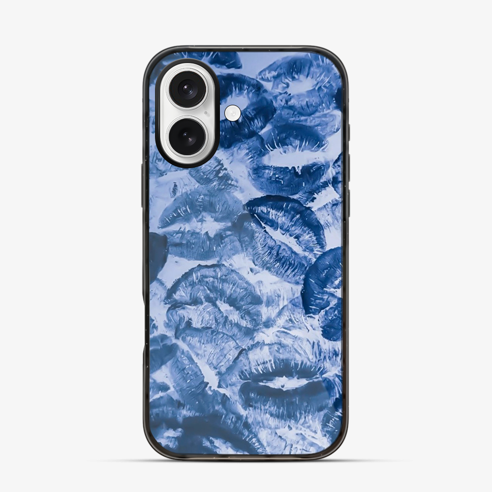 Blue Lips Pattern iPhone 16 Case