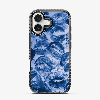 Blue Lips Pattern iPhone 16 Case