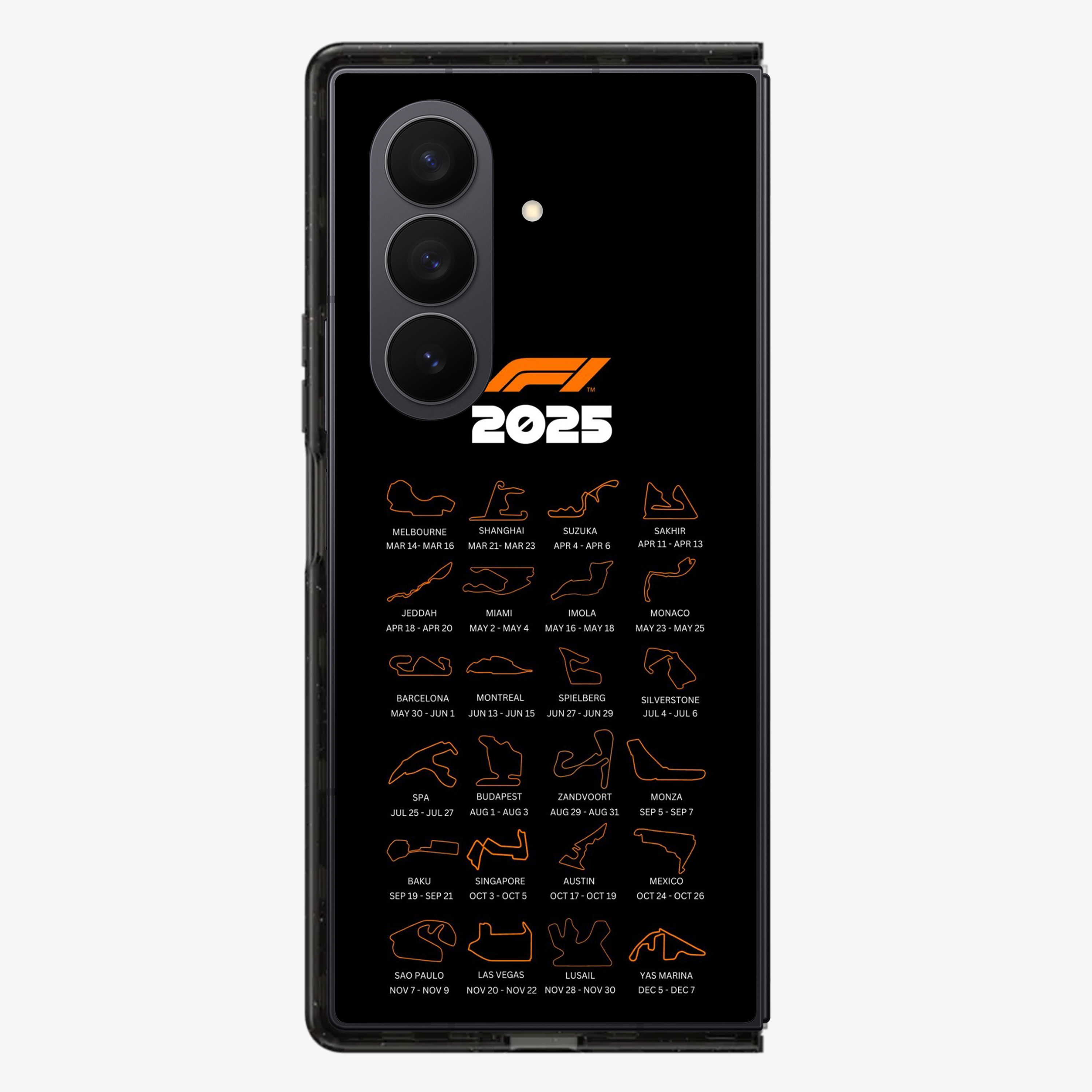 F1 Circuits Samsung Z Fold Phone Case