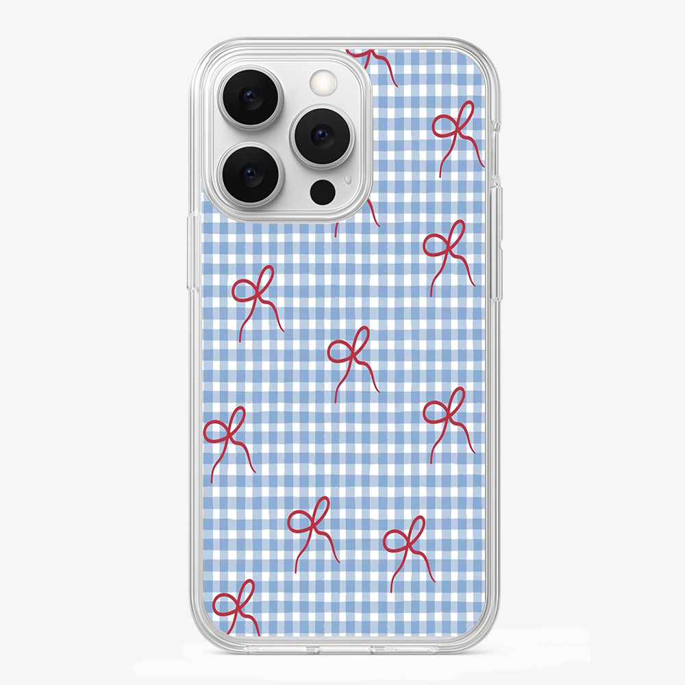 Checkered Bow Phone Case Glass Case