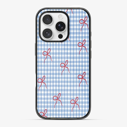Checkered Bow Phone Case Anti Yellow Silicone Case