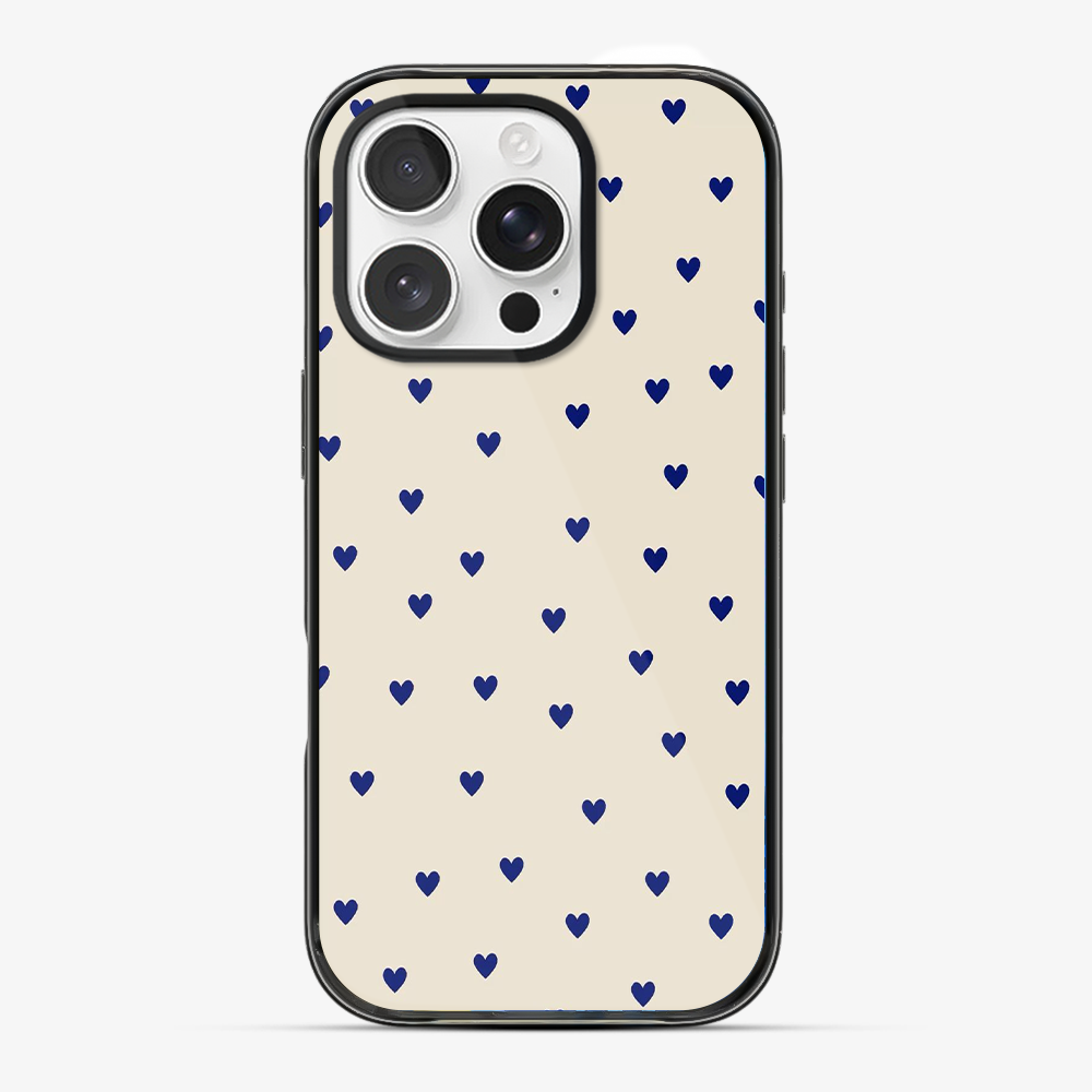 Blue Multiple Heart's Phone Case Anti Yellow Silicone Case