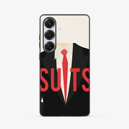 Suits Text Samsung Phone Case Clear Silicone Case