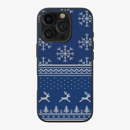 Christmas Navy Snowflake Phone Case Clear Silicone Case