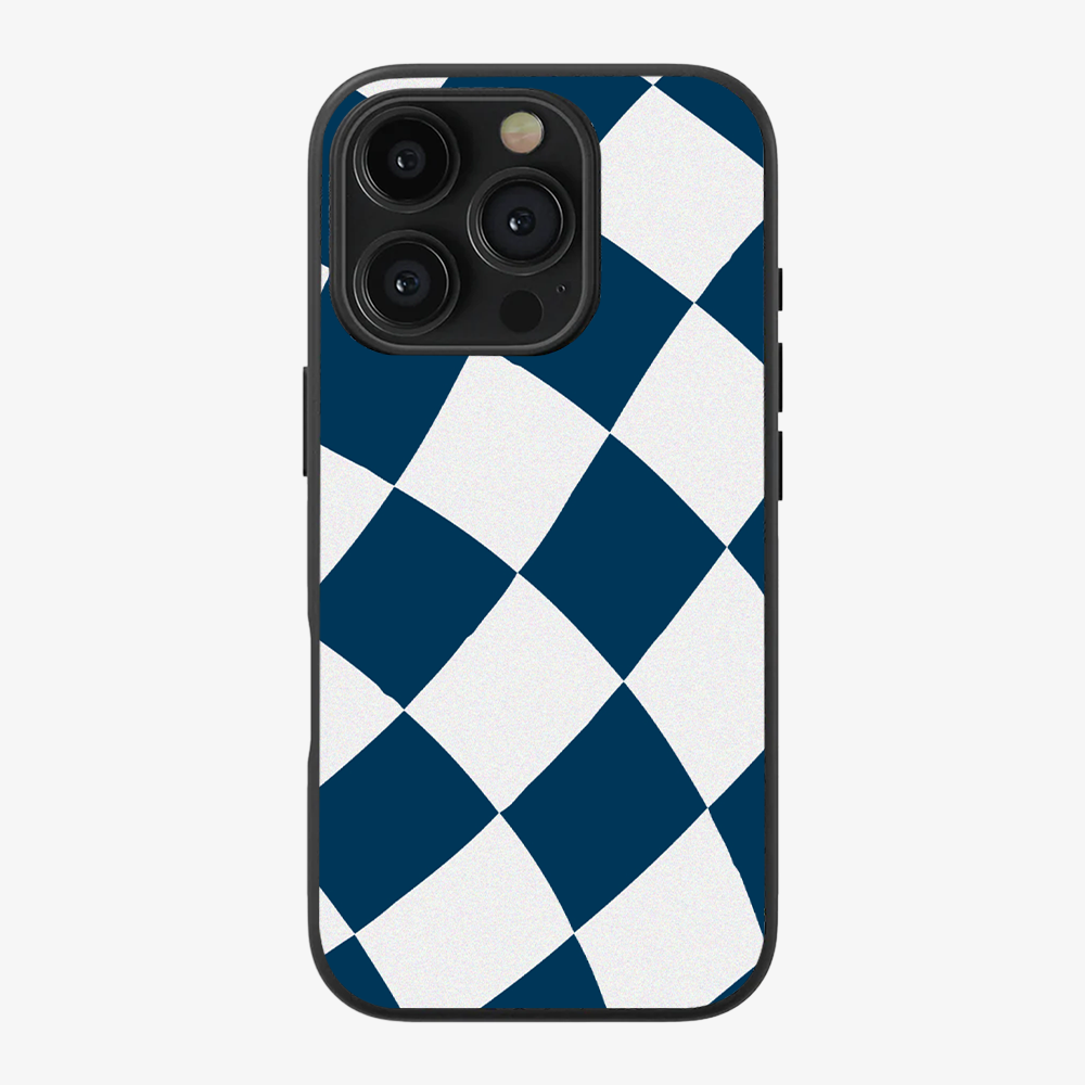 Blue & White Checkered Phone Case Clear Silicone Case