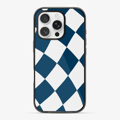 Blue & White Checkered Phone Case Anti Yellow Silicone Case
