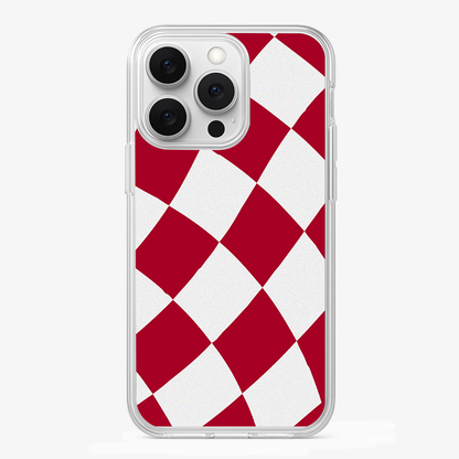 Red & White Checkered Phone Case Glass Case