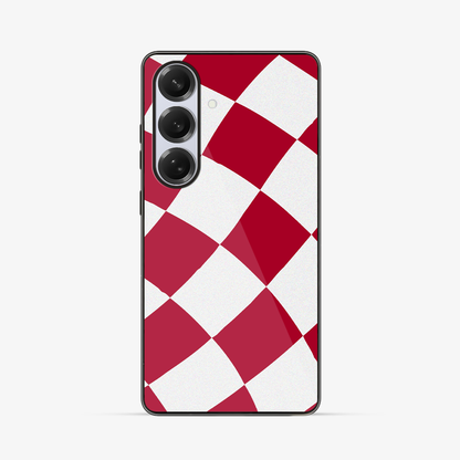 Red & White Checkered Samsung Phone Case Glass Case