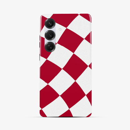 Red & White Checkered Samsung Phone Case Tough Double Layer