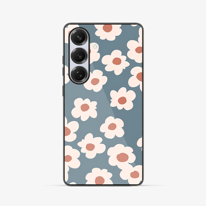Blue Flower Samsung Phone Case Glass Case