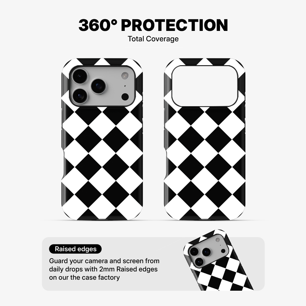 Black Checkered Phone Case