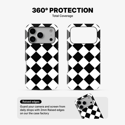Black Checkered Phone Case
