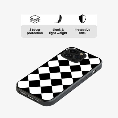 Black Checkered Phone Case