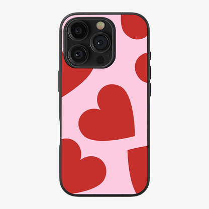 Red & Pink Heart Phone Case Clear Silicone Case