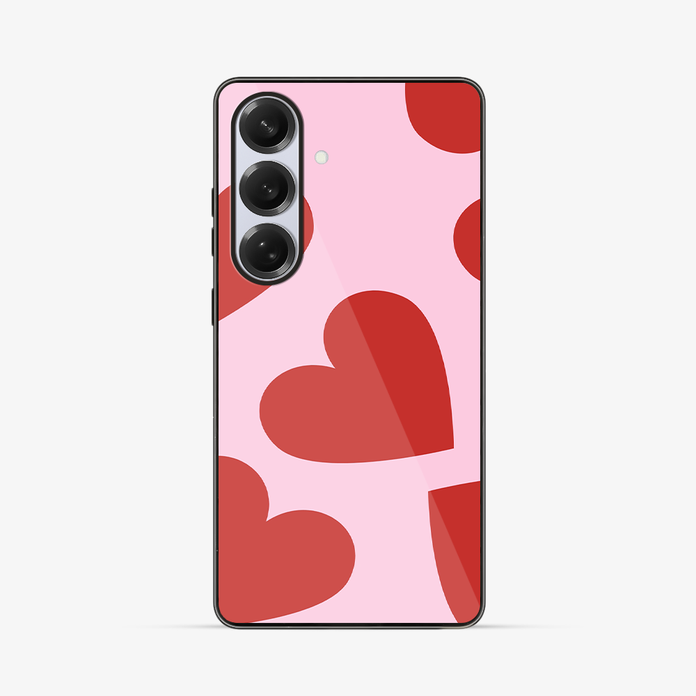 Red & Pink Heart Samsung Phone Case Glass Case