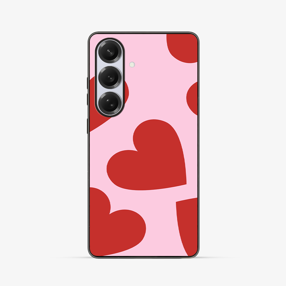 Red & Pink Heart Samsung Phone Case Clear Silicone Case