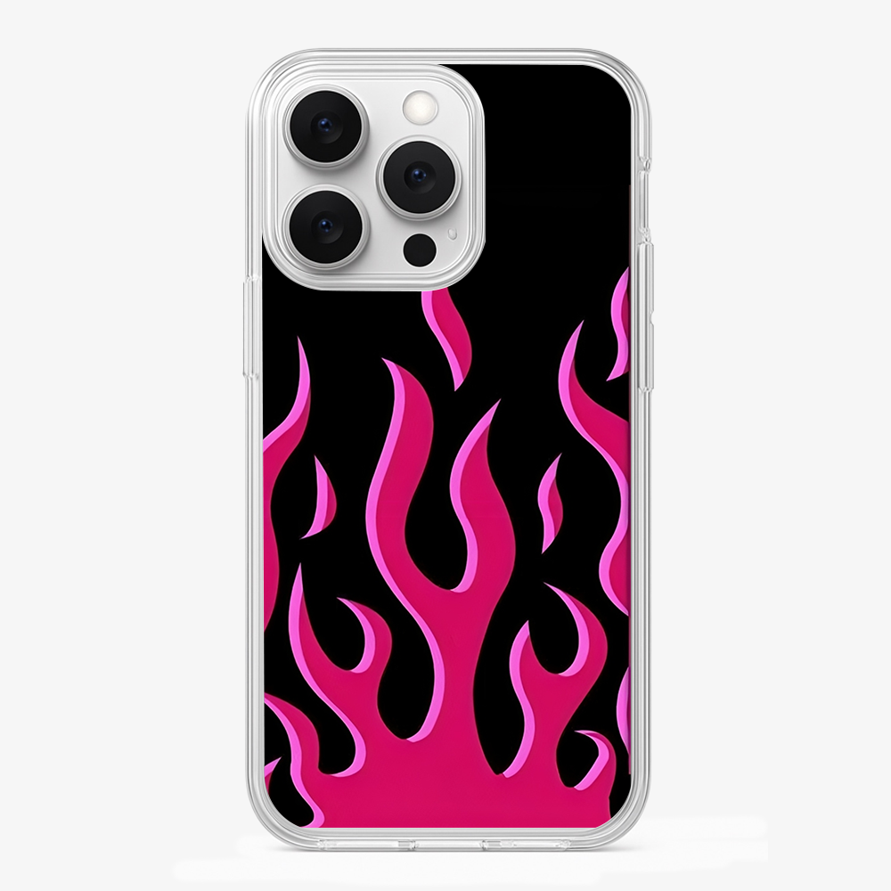 Flame Phone Case | Pink Glass Case
