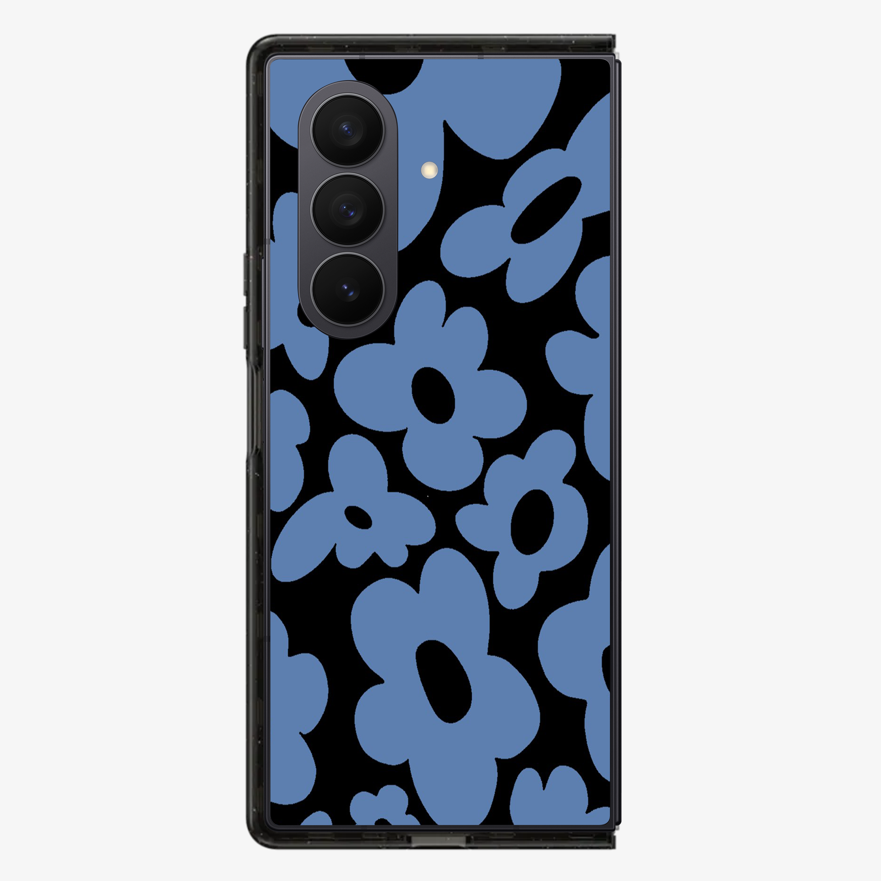 Flower | Blue Clear Samsung Z Fold Phone Case