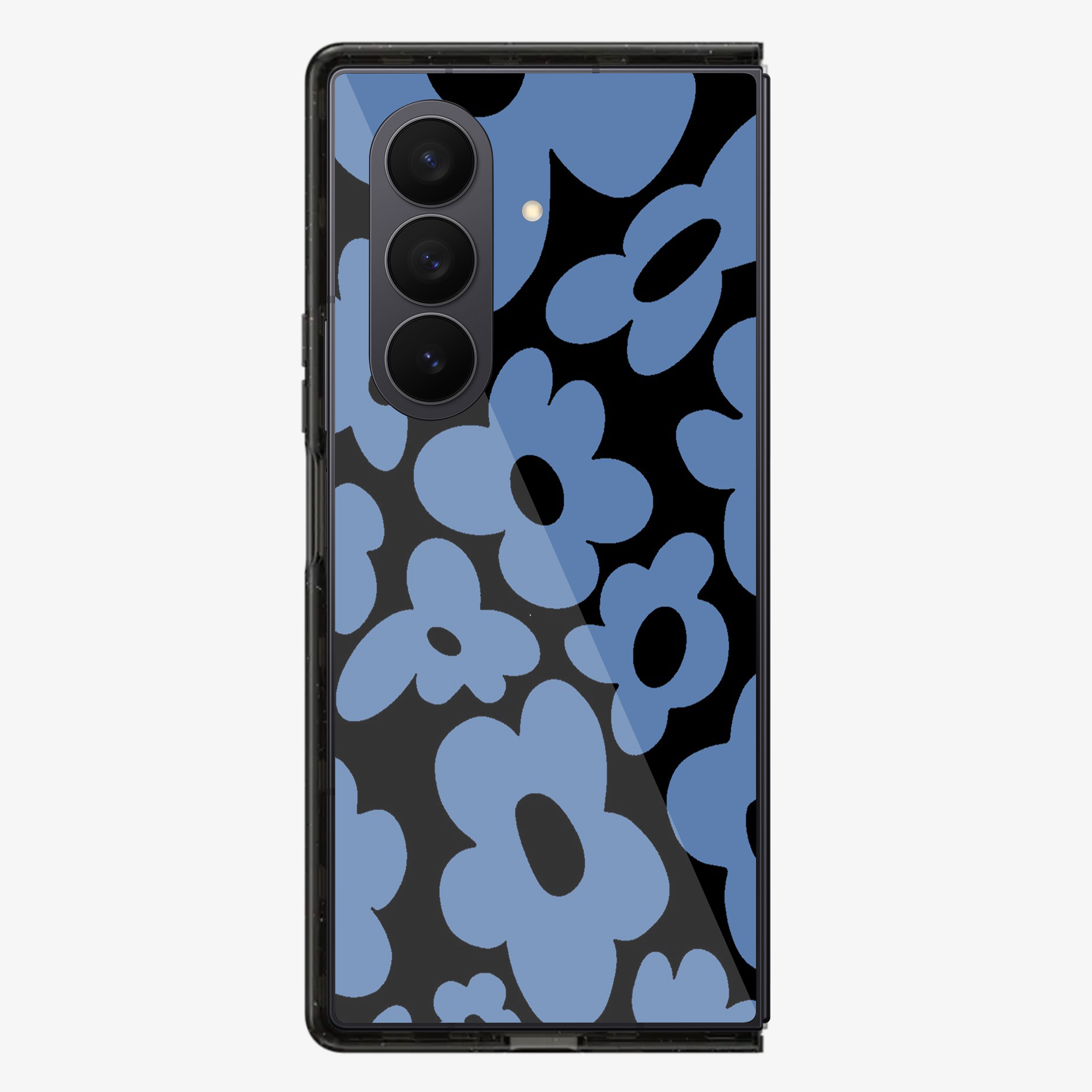 Flower | Blue Clear Samsung Z Fold Phone Case