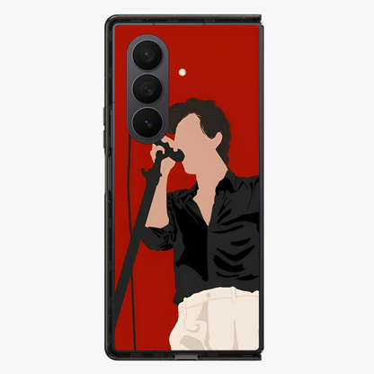 Harry Styles With A Mic Samsung Z Fold Phone Case