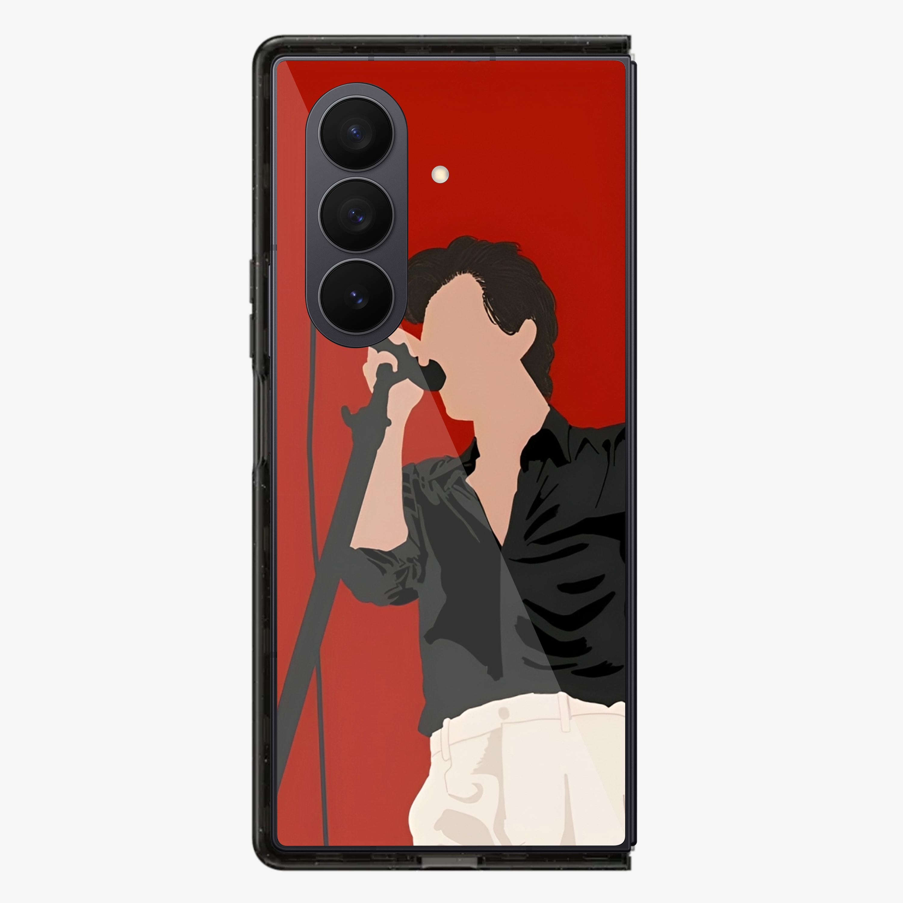 Harry Styles With A Mic Samsung Z Fold Phone Case