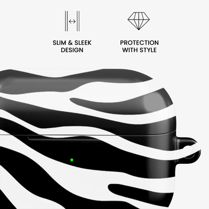 Zebra Airpods Case | White