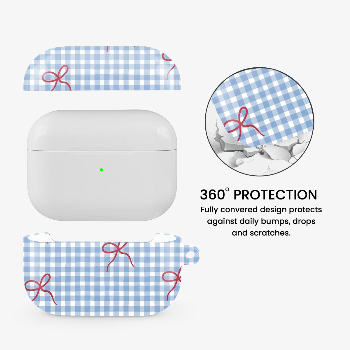 Checkered Bow Airpods Case