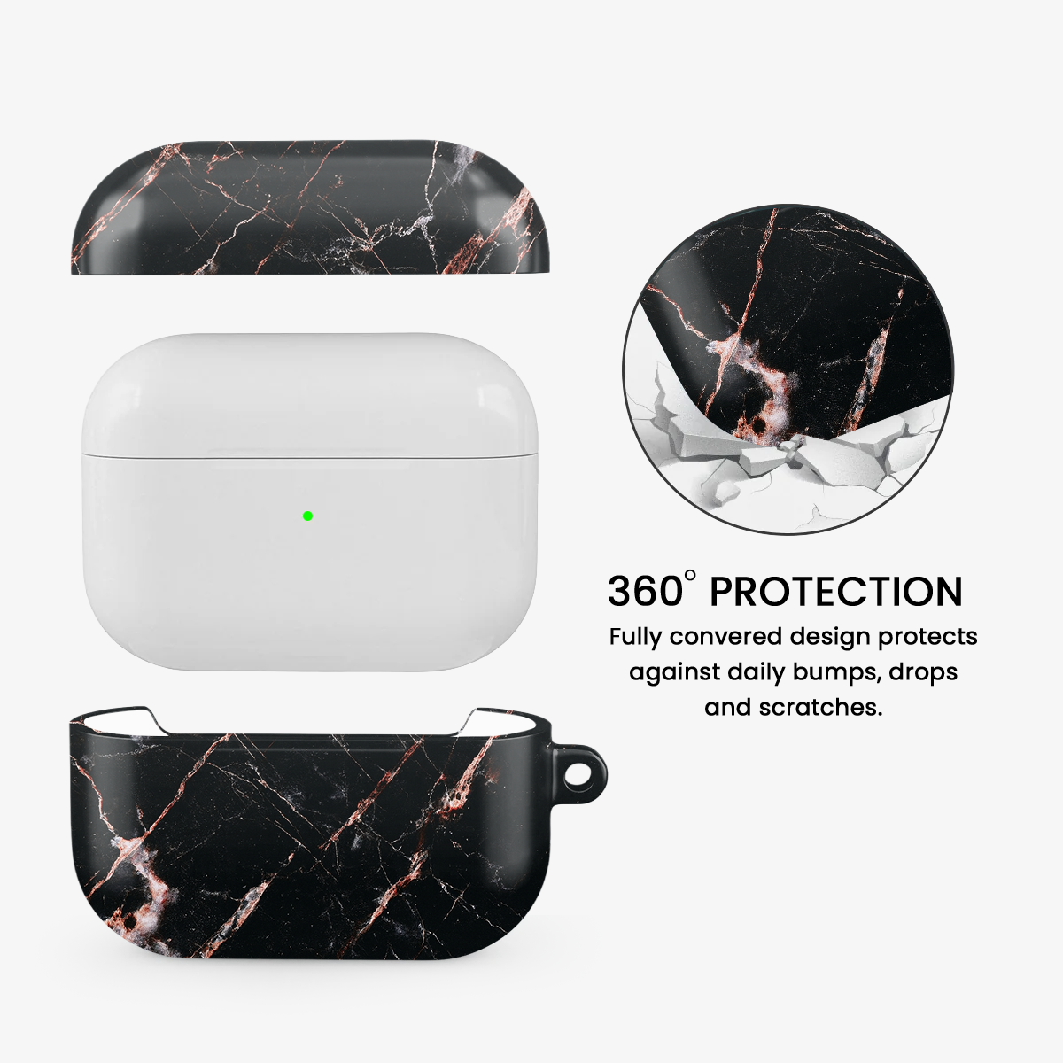 Rose Gold Marble Airpods Case
