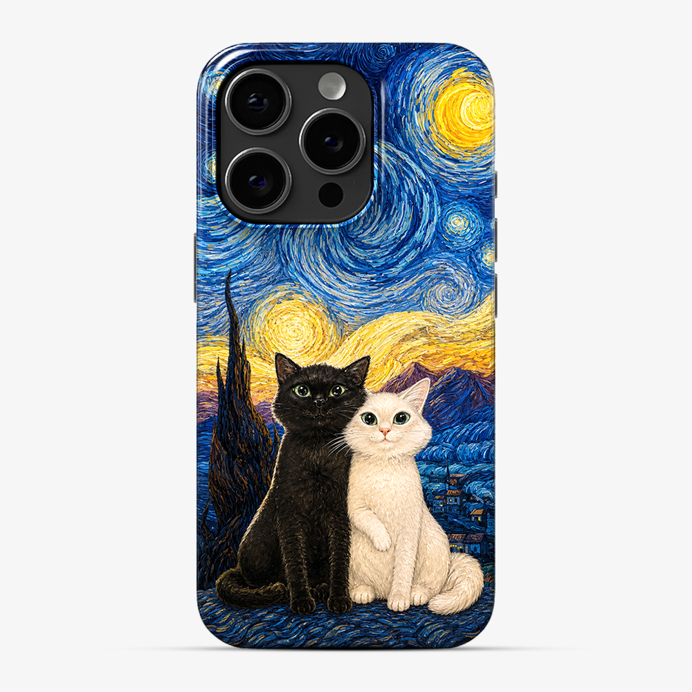 Two Cats One Moon Phone Case