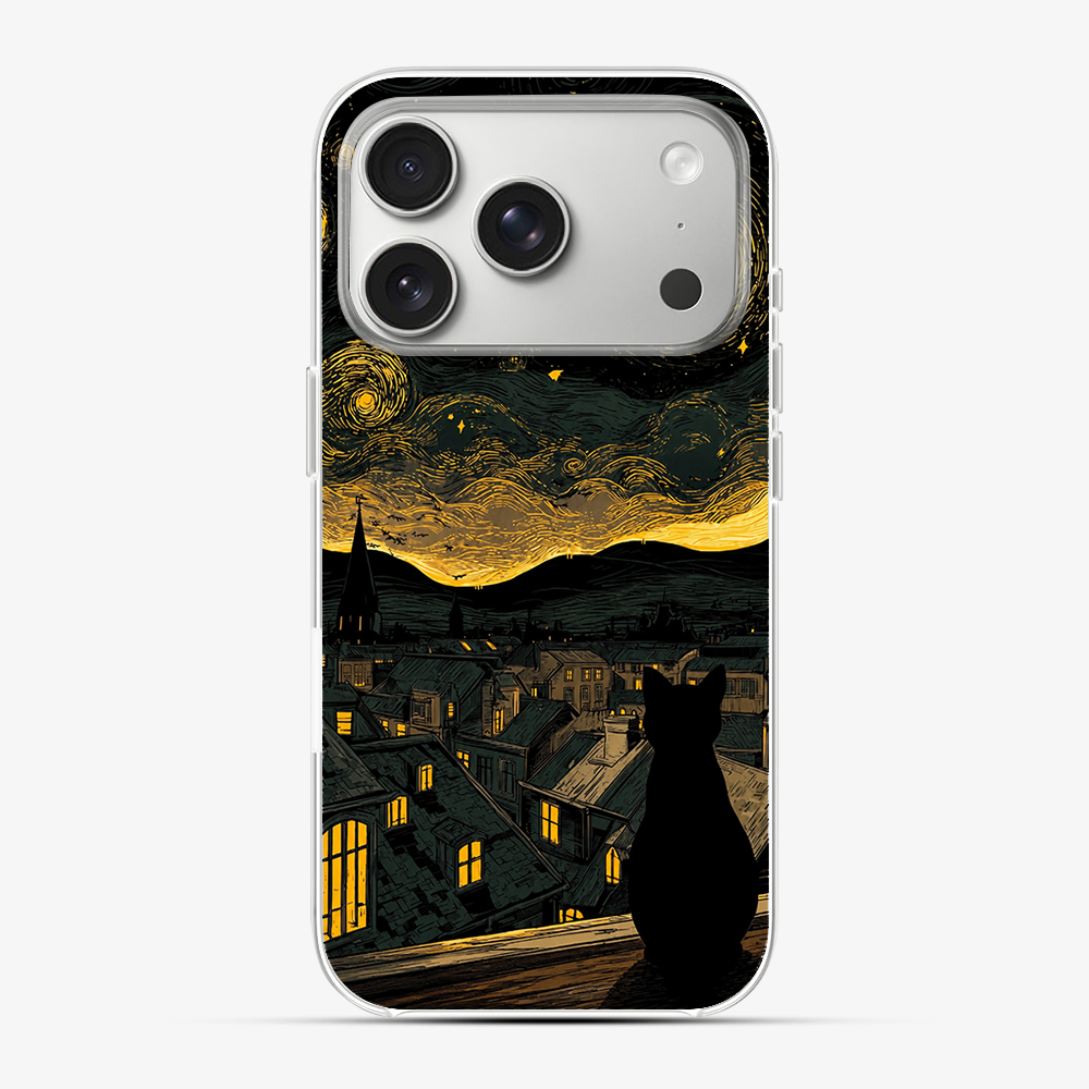 Starry Night, Cat Delight Phone Case