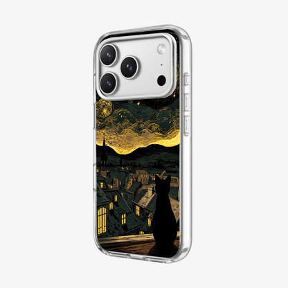 Starry Night, Cat Delight Phone Case