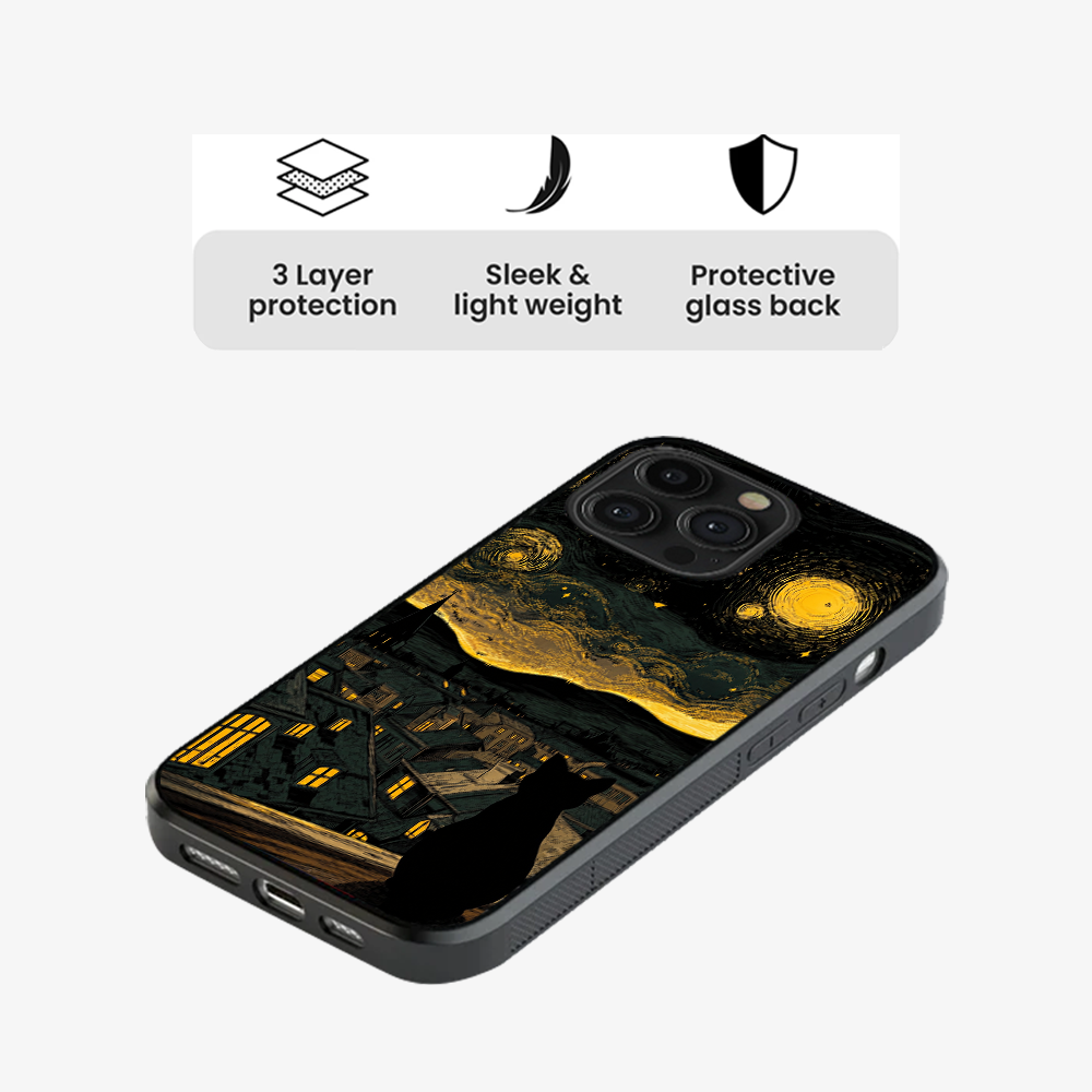 Starry Night, Cat Delight Phone Case