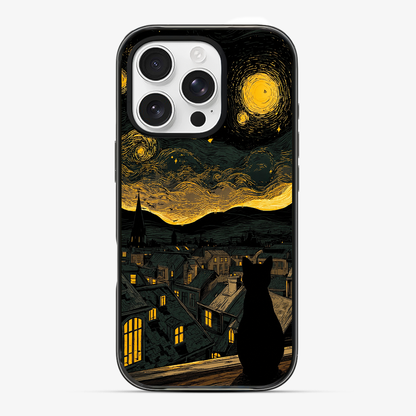 Starry Night, Cat Delight Phone Case