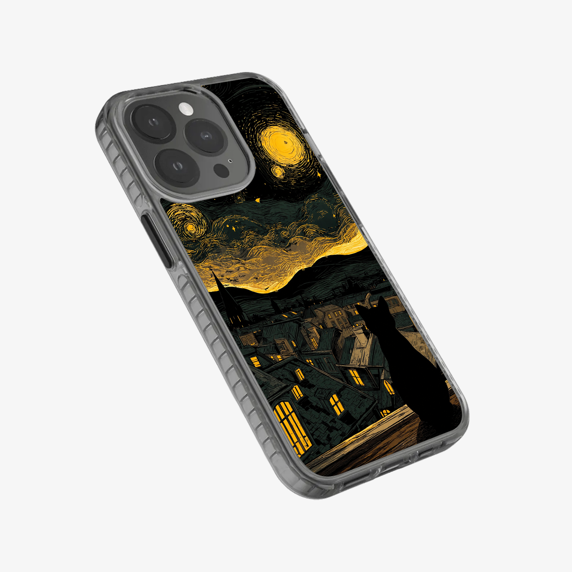 Starry Night, Cat Delight Phone Case