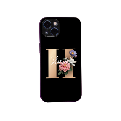 Black Floral Name Case