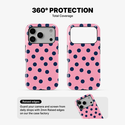 Navy Blush Dots Phone Case