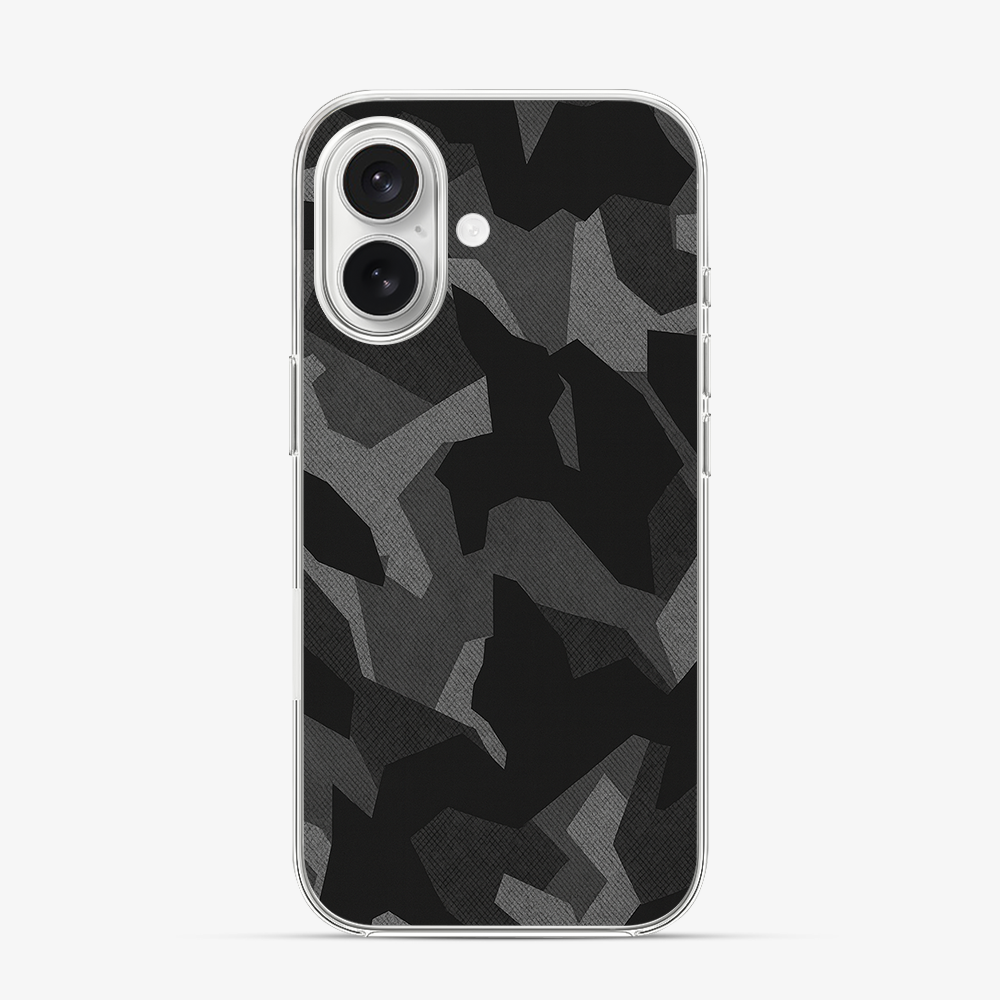 Night Black Camouflage iPhone 16 Case
