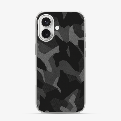 Night Black Camouflage iPhone 16 Case