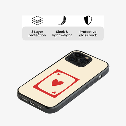 Beige Heart Card Phone Case