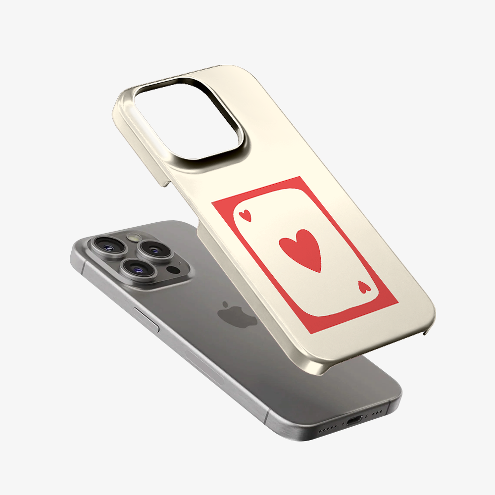 Beige Heart Card Phone Case